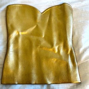 Gold strapless top
